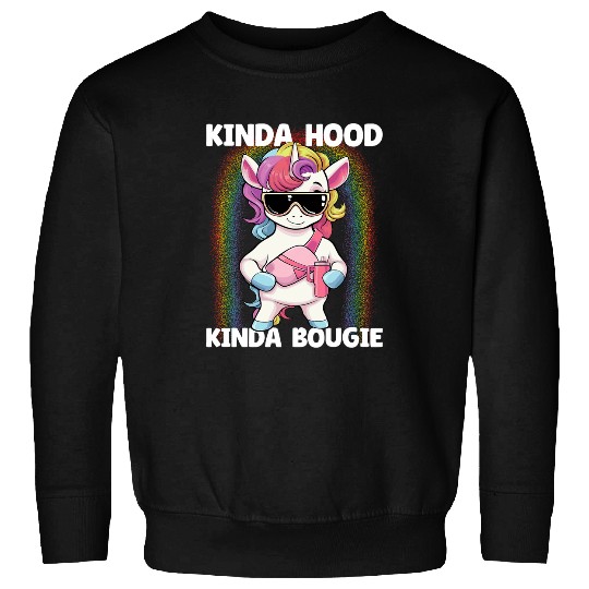 Unicorn Pet Kinda Hood Kinda Bougie Unicorn Bougie Women Sweatshirts
