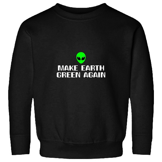Aliens UFO Gifts For Men Area 51 Space Head Green Ufo Sweatshirts
