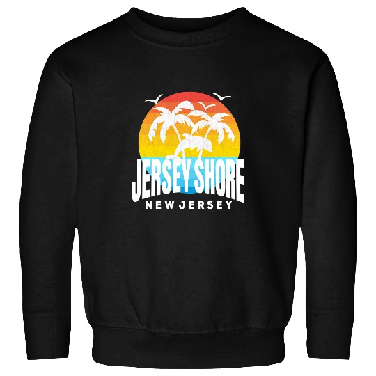Dolphin Pet Gift Sunrise Jersey Shores Dolphin Sunset Horizon Jersey Shore NJ Sweatshirts