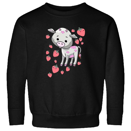 Cow Pet Cute Strawberry Cow 2Strawberry Pattern Kawaii Sweatshirts