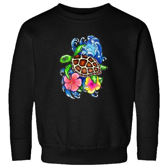 Turtle Pet and Hibiscus Sweatshirts