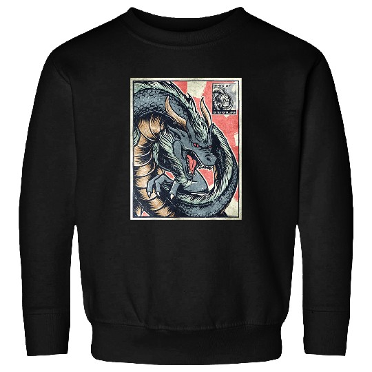 Dragon Pet Japanese Dragon vintages Retro Japanese Aesthetic Sweatshirts