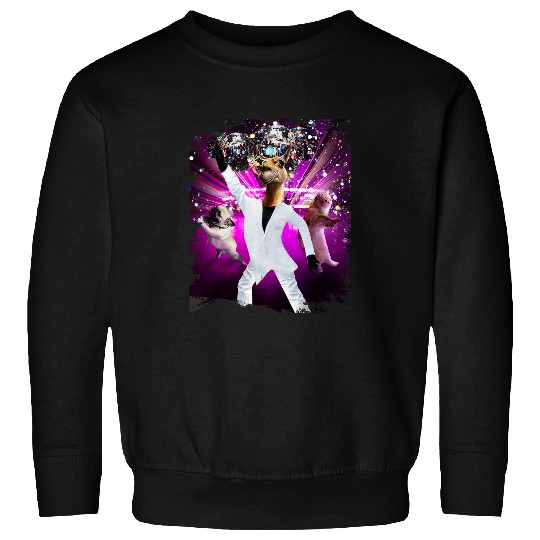 Llama Pet Disco Ball Llama Dancing Funny Sweatshirts
