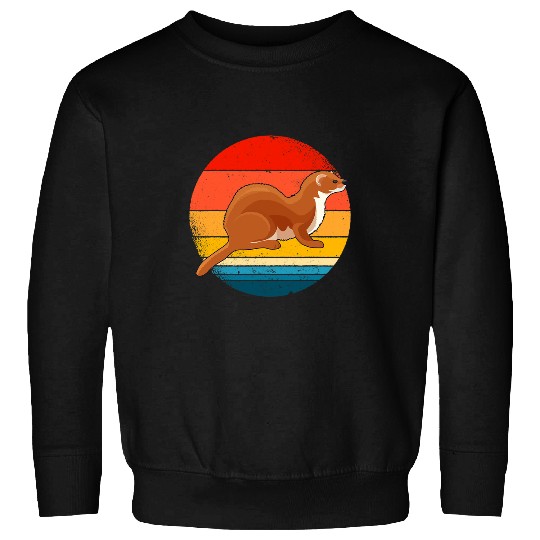 Ferret Pet Ermine Retro Design Weasel And Ferret Stoats Sweatshirts
