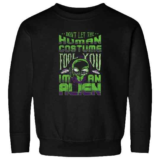 Aliens UFO Gifts For Men Area 51 Space Head Green Ufo 32 Sweatshirts
