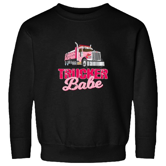 Truck Fun Trucker Gifts Tractor Trailer Truck 18 Wheeler Trucker Babe Sweatshirts
