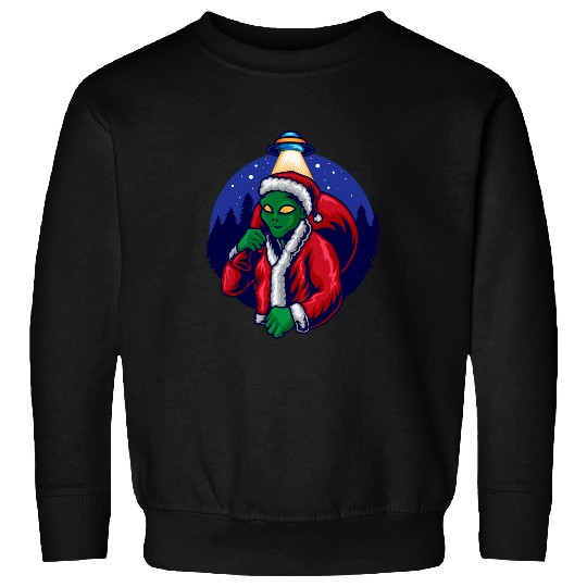 Aliens UFO Santa Claus UFO Team Santa Sleigh Magic Snowman Sweatshirts