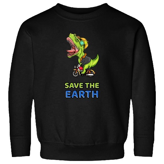 Dinosaur Pet Earth Day Dinosaur for Boys Dinosaur Riding Bicycle Save Sweatshirts