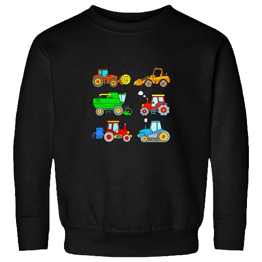 Excavator Fun Kids Farm Vehicles Combine Harvester Tractor Digger Toddler Boy Sweatshirts