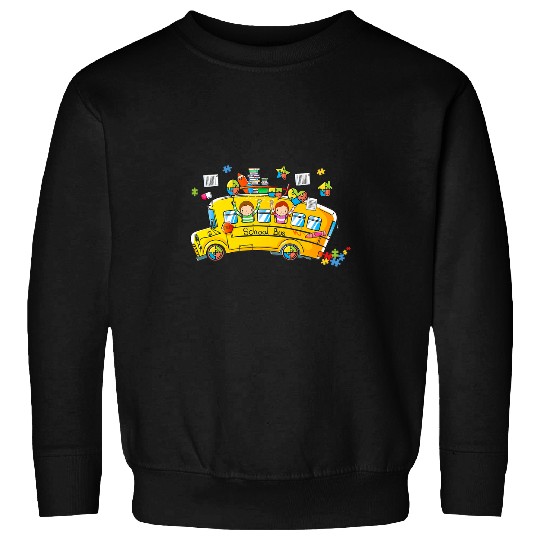Autism Puzzle School Bus Driver Sweatshirts