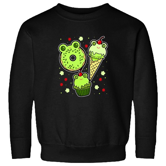 Frog Pet Face Toad Amphibian Froggy Donut Ice Cream Cupcake Sweatshirts