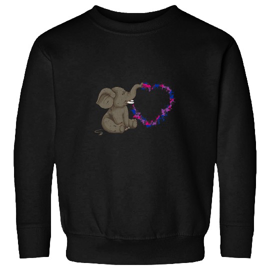 Elephant Mammal LGBT Bisexual Flag Elephant Bi Pride Month Animal LGBT Bisexual Sweatshirts