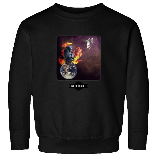 Goats Pet Space Goats Gazes Upon Flaming Ape Funny Novelty Spunkwit Sweatshirts