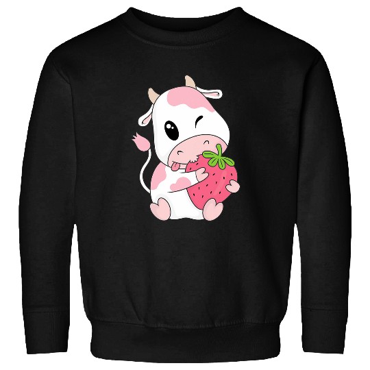 Cow Pet Cute Pink Strawberry Cow Print Kawaii Animal Sweatshirts