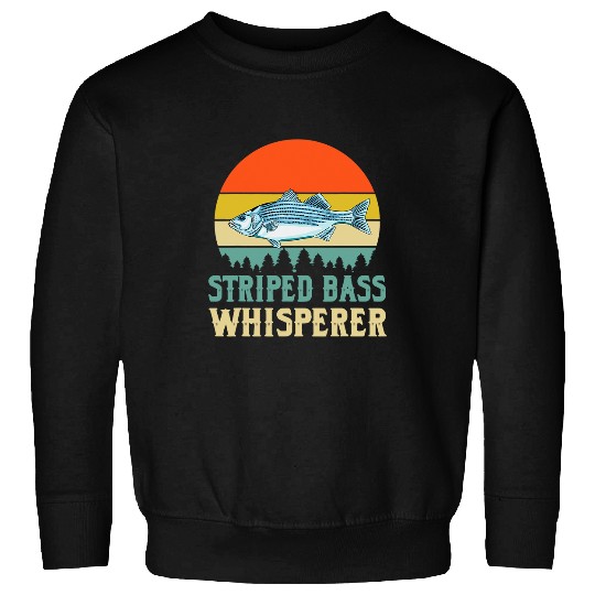 Fishing Fun Funny Striped Bass Whisperer Apparel Fishing Saltwater Fish Sweatshirts