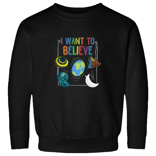 Aliens UFO Conspiracy Theories Flat Earth Aliens UFO Moon Landing Sweatshirts