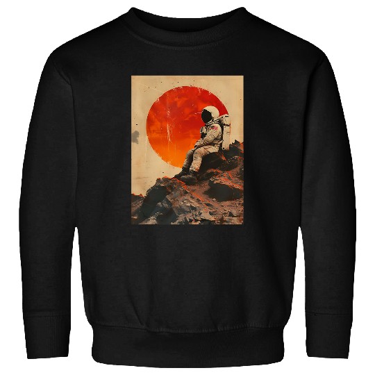 Astronaut Job Setting Sun Lonely Astronaut Surreal Collage Art Collagewave Sweatshirts