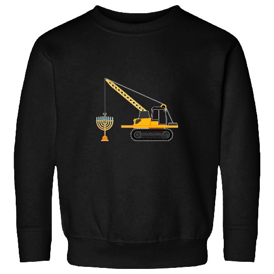 Excavator Fun Chanukah Menorah Hanukkah Israel Jew Jewish Pride Excavator 03 Sweatshirts