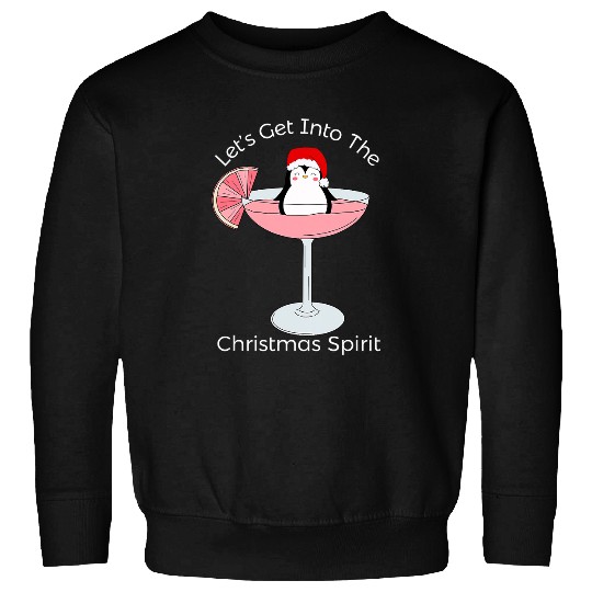 Penguin Pet Funny Christmas Alcohol Pun Penguin Santa Christmas Spirit 22 Sweatshirts
