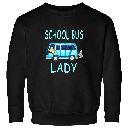 Unicorn Pet Funny Unicorn School Bus Lady Driver Illustration Sweatshirts