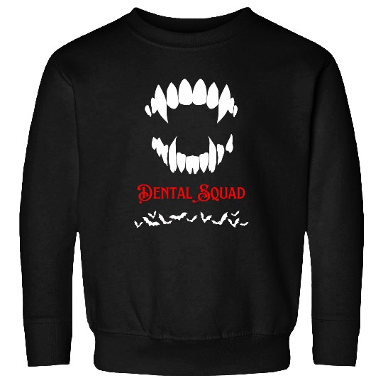 dentists Job Hygienist dentists Halloween Spooky Vampire Teeth Sweatshirts