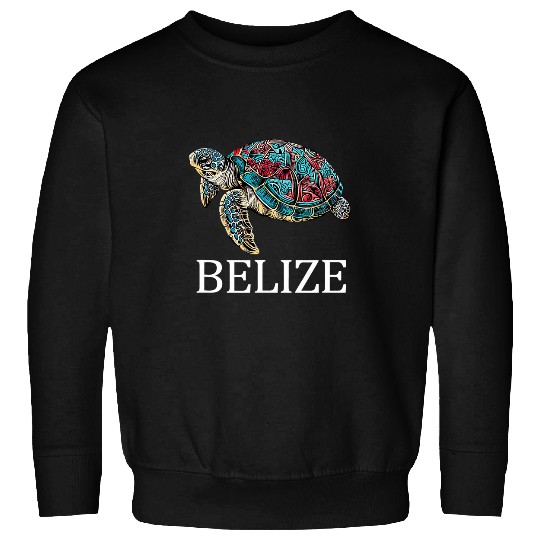Turtle Pet Belize Tribal Sea Turtle Sweatshirts