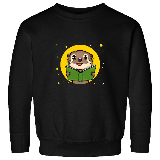 Otter Pet Otter Book Reading Funny Bookaholics River Sweatshirts