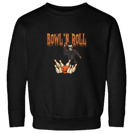 Sport Bowling Halloween Bowling Rock N Roll 50s Skeletons Pins Sweatshirts