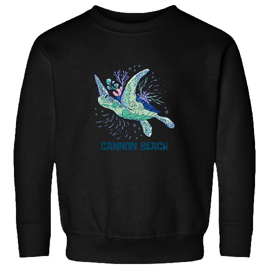 Turtle Pet Cannon Beach Vacation Boho Bohemian Style Retro Sweatshirts
