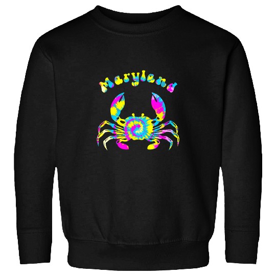Fishing Fun Crabs Blue Crab Tie dye Maryland Family Vacation Camping Fishing 21 Sweatshirts
