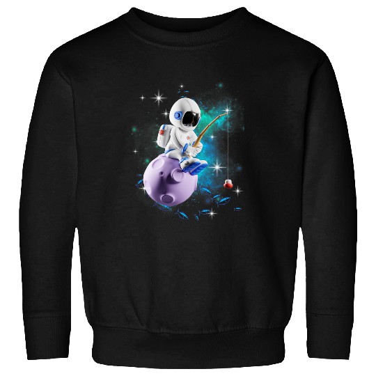 Fishing Fun Astronaut Fishing In Outer Space Galaxy Sweatshirts