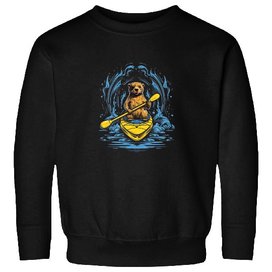 Otter Pet Kayaking River Otter Kayaker Kayak Canoe Paddling Sweatshirts