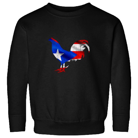 Chicken Pet Puerto Rico Flag Game Fowl Gallero Rooster gamefowl Sweatshirts