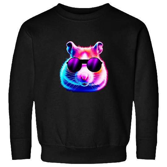 Hamster Pet Rave Hamster Purple 80s Music Retro Men Women Kids Sweatshirts