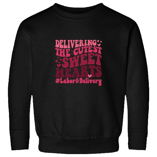 nurses Job Adorable Pink Labor Delivery nurses Valentines Day Sweatshirts
