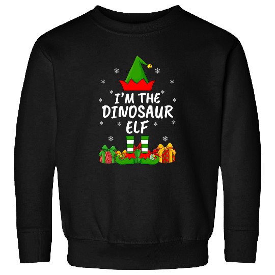 Dinosaur Pet xmass Family Matching Funny Im The Dinosaur Elf Christmas Sweatshirts
