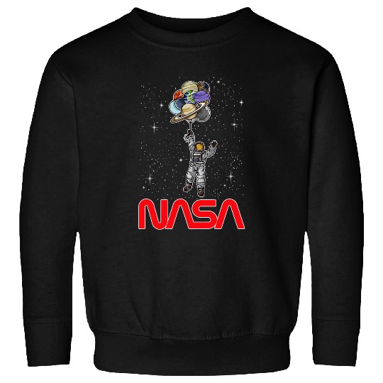 Astronaut Job NASA Astronaut flying Balloons Planets Worm Sweatshirts