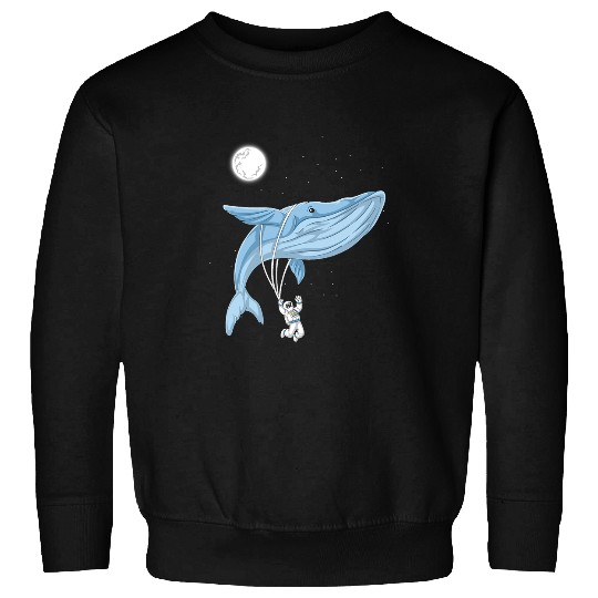 Whale Pet Astronaut Ride Whale Outer Space Moon Stars astronomy Sweatshirts