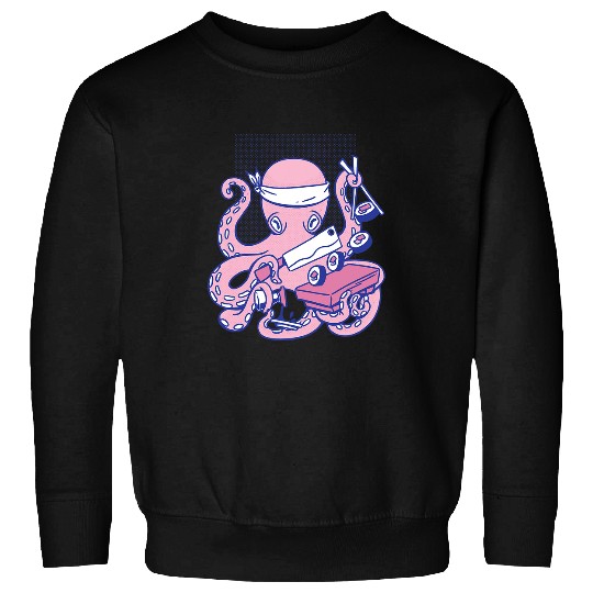 Octopus Pet Realistic Octopus Chef Animal Lover Artistic Sushi Sweatshirts
