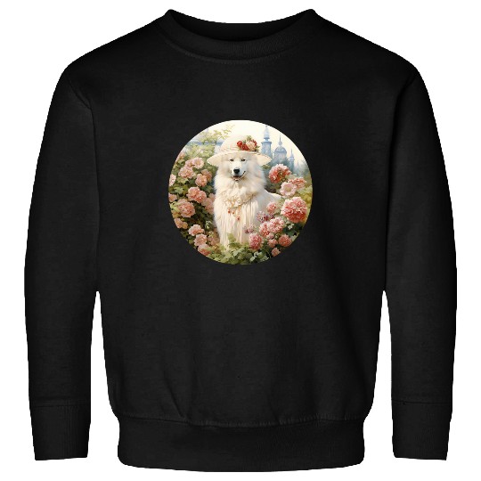 Samoyed Pet English Lady Funny Dog Victorian Sweatshirts