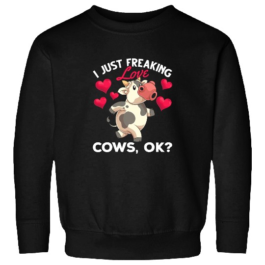 Cow Pet Funny Farmer Farm Animal Lover Hearts Cute Cow Sweatshirts