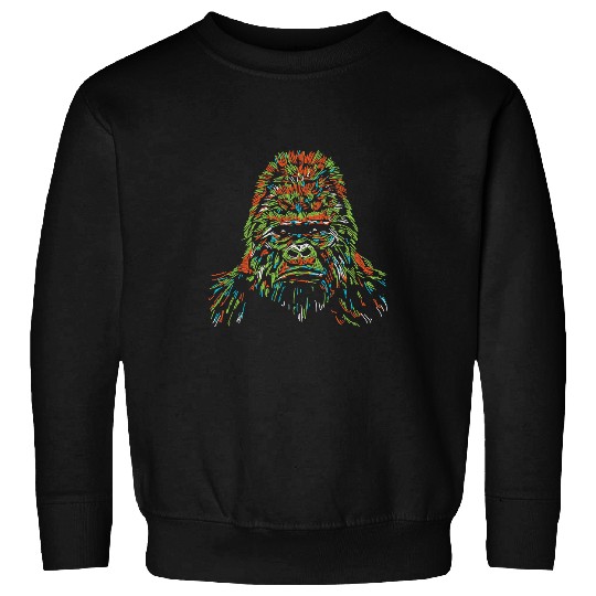 Gorilla Pet abstract colorful gorilla head art for lovers Monkey animal Sweatshirts