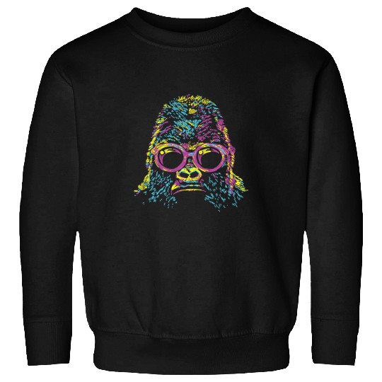 Gorilla Pet abstract colorful gorilla head art for lovers Monkey animal 6 Sweatshirts