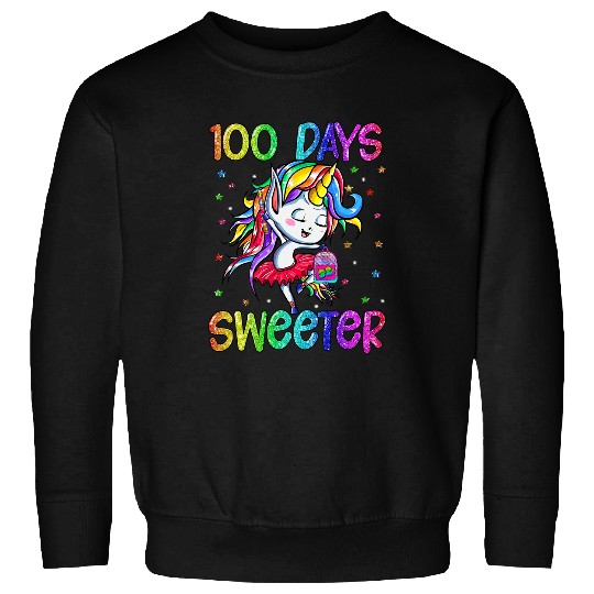 Unicorn Pet Glitter 100 Days Sweeter 100 Days Of School Dancing Unicorn 86 Sweatshirts