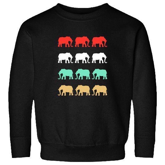 Elephant Mammal Retro Elephant 80s 90s Design Sweatshirts