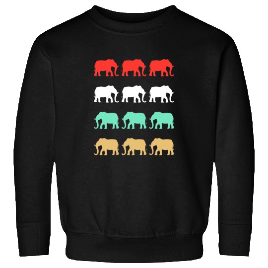 Elephant Mammal Retro Elephant 80s 90s Design Sweatshirts