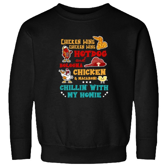 Chicken Pet Wing Hot Dog And Bologna Chicken Macaroni Design Sweatshirts