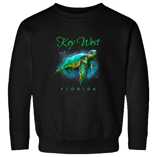 Turtle Pet Key West Florida Watercolor Sea Sweatshirts