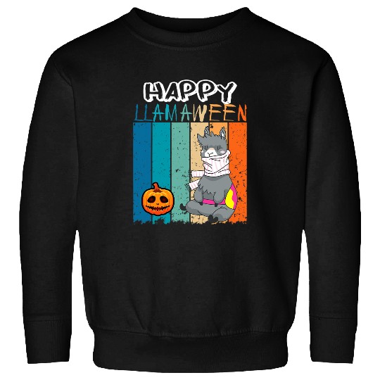 Llama Pet Happy Llamaween Llama Witch Retro Halloween Alpaca Animal 22 Sweatshirts