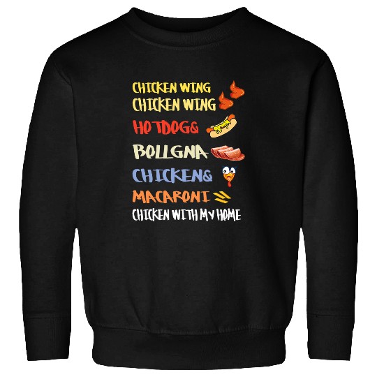 Chicken Pet Wing Chicken Wing Hotdog and Bologna  Kids Men Sweatshirts
